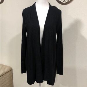 Worthington Women's Black Open Cardigan Ribbed Sweater Size L